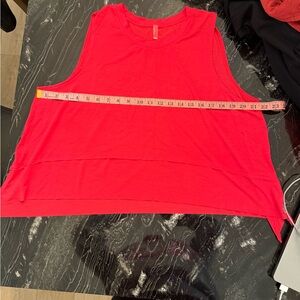 FP Movement by Free People Vibrant Hot Pink Almost Red Workout Tank Top Sheer